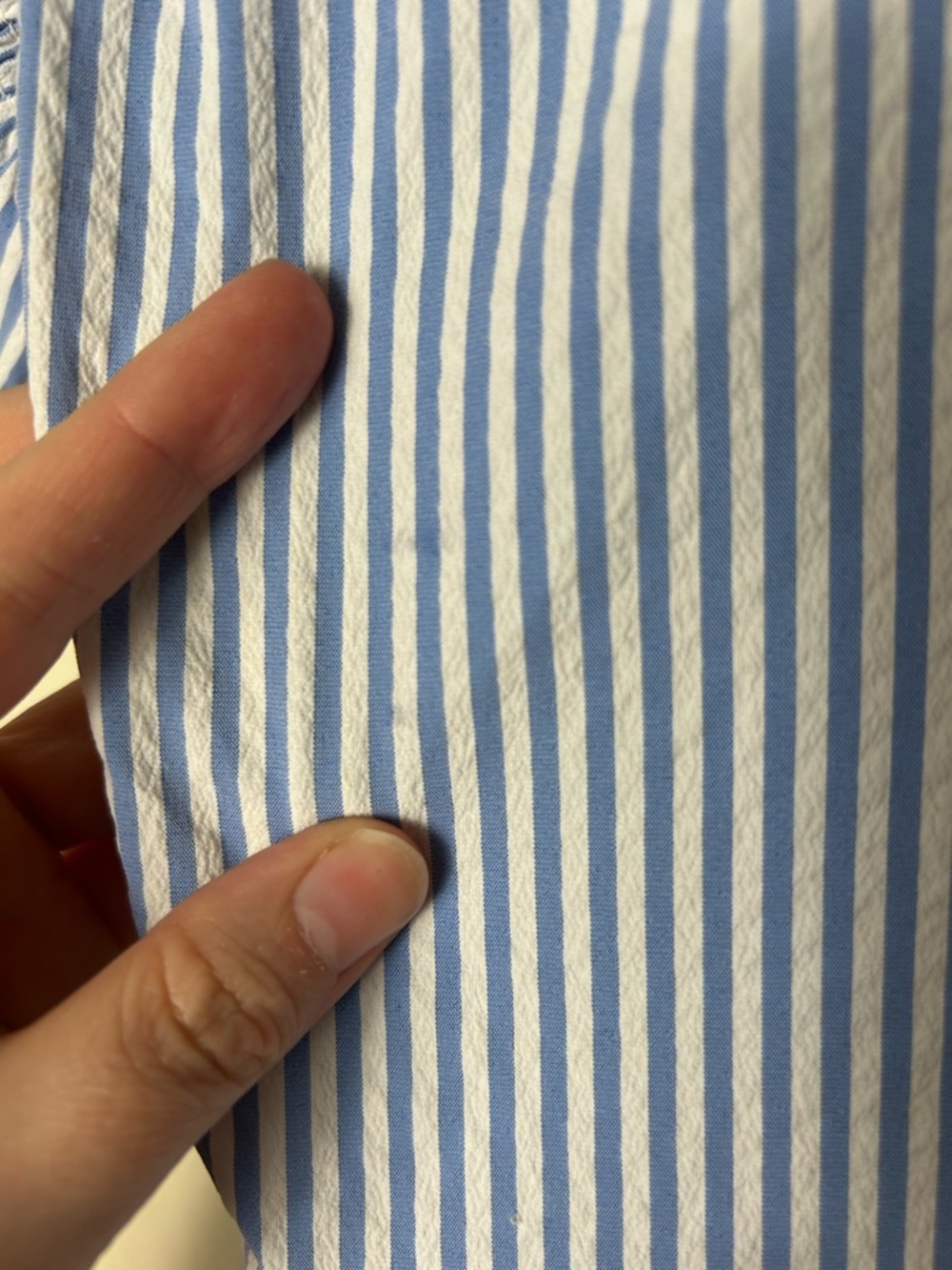 Vineyard Vines performance harbor ruffle dress blue seersucker womens XS - Picture 7 of 10